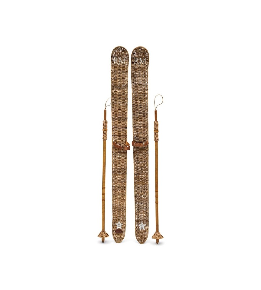 Rustic Rattan Ski Set