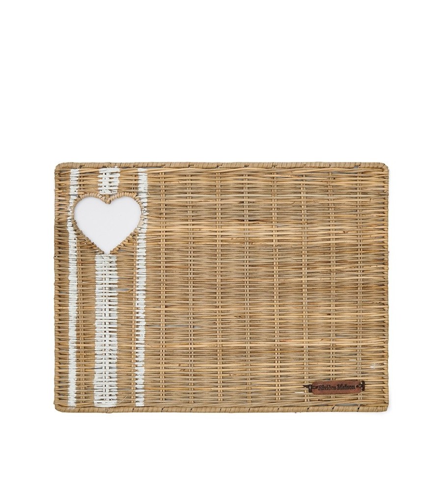 Rustic Rattan With Love Placemat