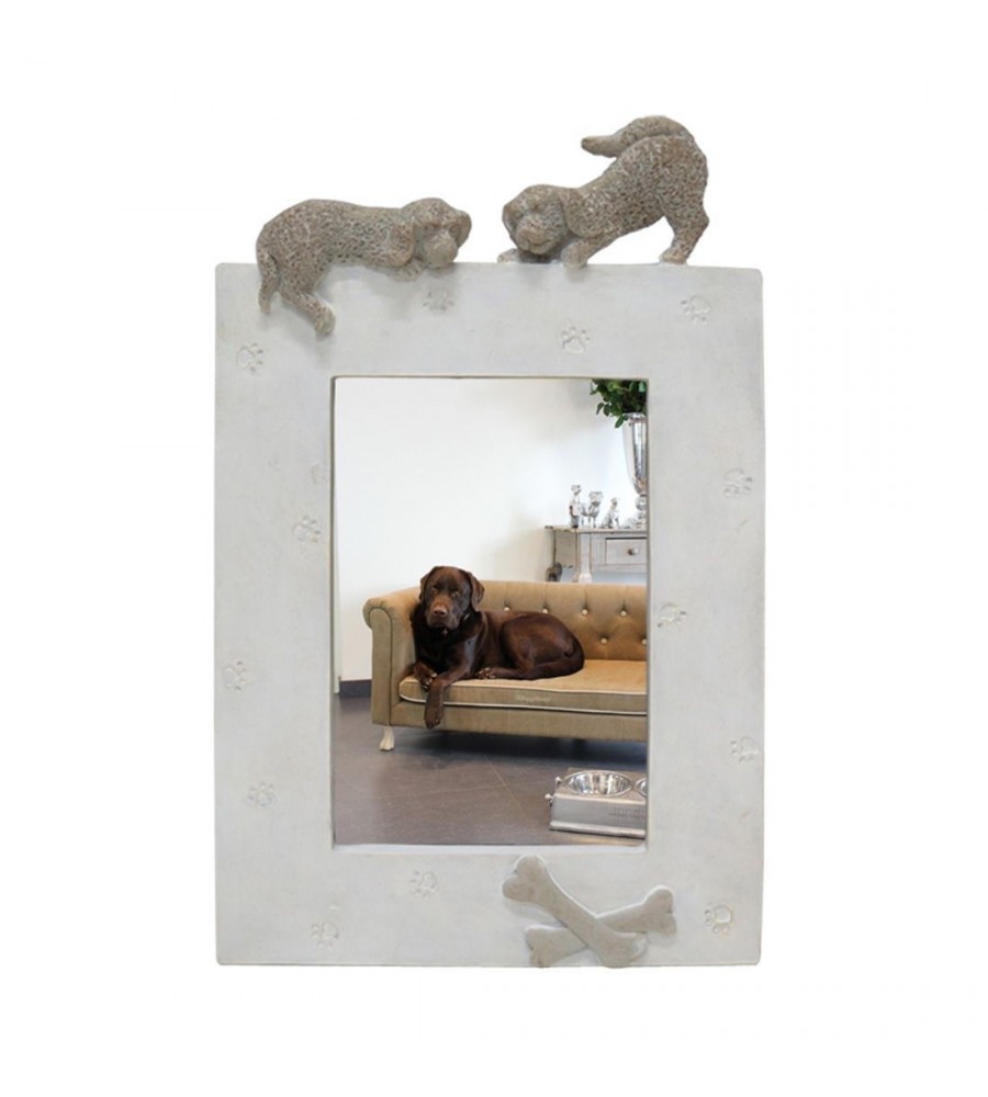 Picture Frame Dog Vertical Beige