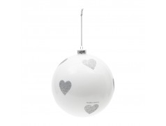 Lovely Hearts Ornament white Dia 15