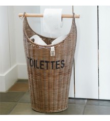 Rustic Rattan Toilettes Basket
