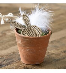 Rustic Rattan Easter Bunny Ornament