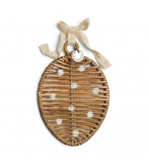 Rustic Rattan Easter Dots Ornament