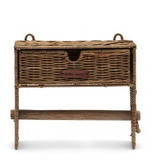 Rustic Rattan Toilet Roll Organiser