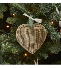 Rustic Rattan Loving Heart Ornament