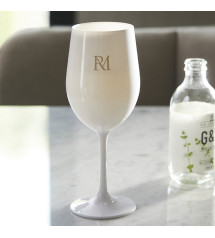 RM Monogram Outdoor Wine Glass white