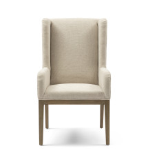 Ascot Dining Armchair, chenille jacquard, glossy flax