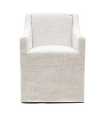 Firenze Dining Armchair with Loose Cover, rich tweed, antique white