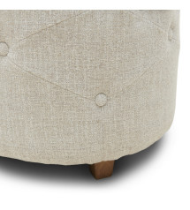 Bowery Footstool, rich tweed, antique white