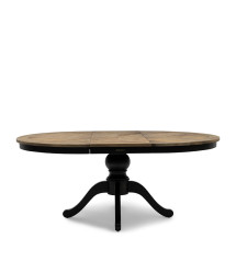 Le Marais Dining Table Extendable, dia 190/140x140 cm, black