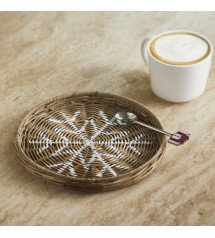 Rustic Rattan Snowflake Mini Tray